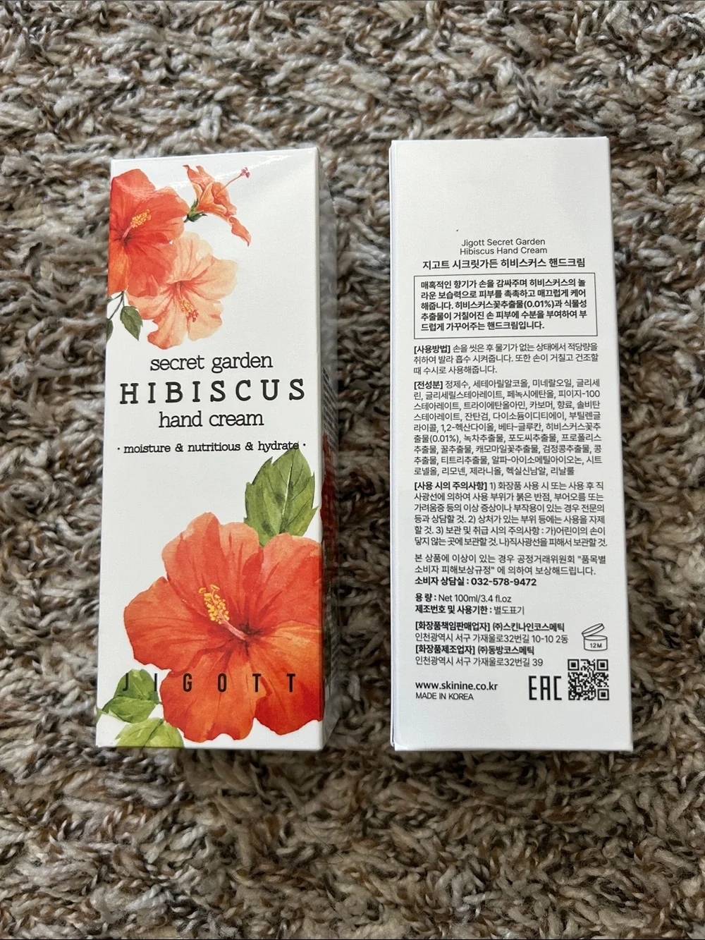 Secret Garden Hibiscus Hand Cream - Orange Floral. (2 Pack).